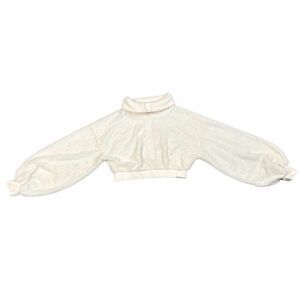 BDG Cream Teddy Bear Cropped Sweatshirt Large